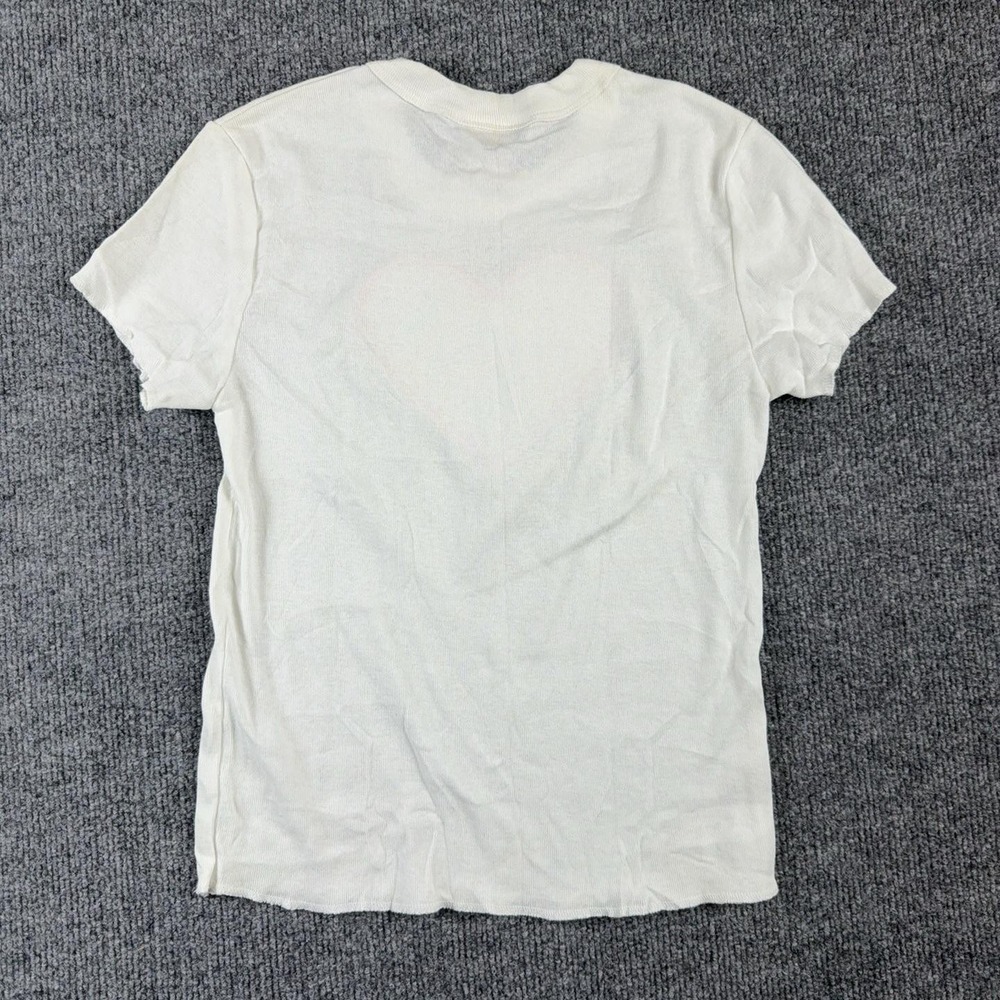 VTG L.A. GOLD Shirt Girls M White Pink Satin Heart Graphic Crew Neck Tee USA - Picture 11 of 12